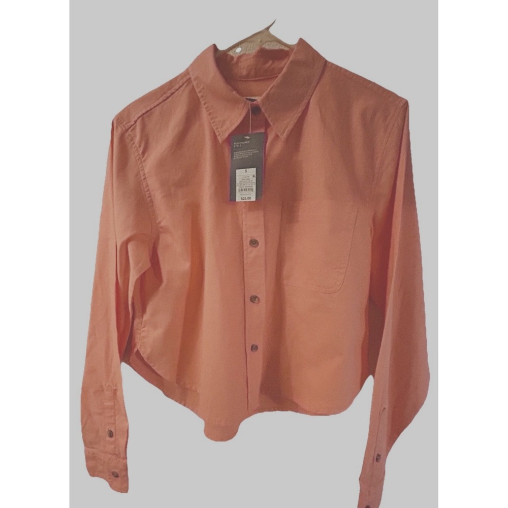 Universal Thread - NEW - Women's SMALL Linen Blend Sherbert Orange - Cropped Top